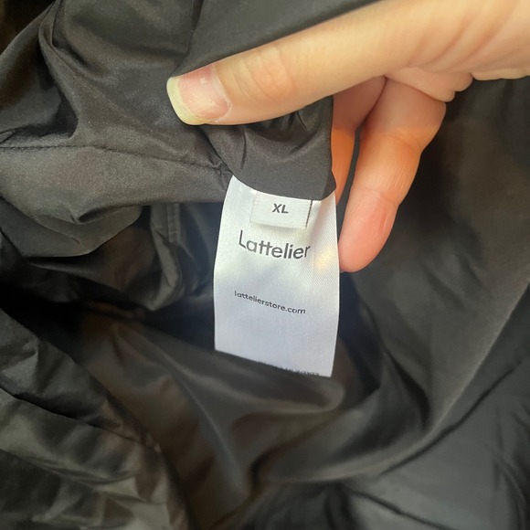 Lattelier Women's XL Black Puffer Coat Hooded Long Down Fill Winter Warm - Picture 7 of 8